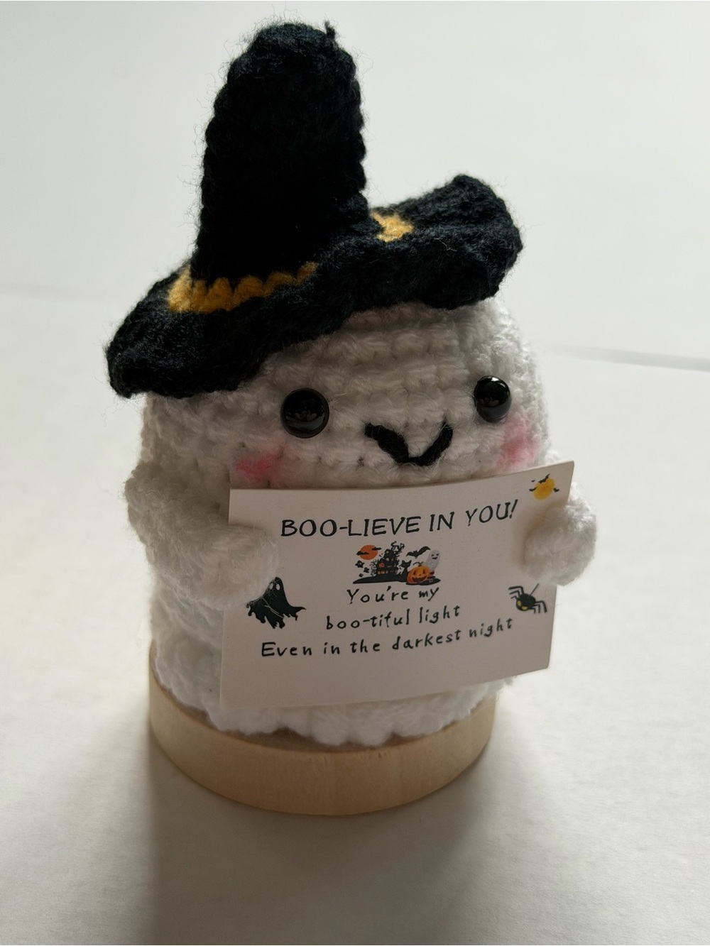 Crochet Ghost Witch Halloween Figurine Boo-Lieve In You